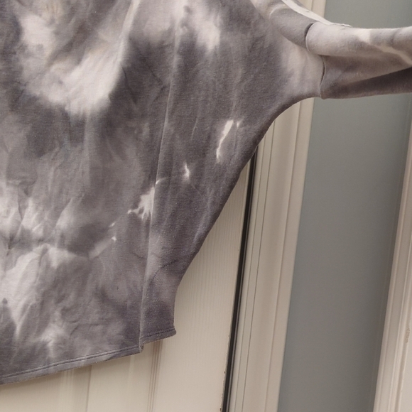 Dress Up Gray Tie-Dye Boat Neck 3/4 Sleeve Off the Shoulder Lightweight … - Picture 5 of 6